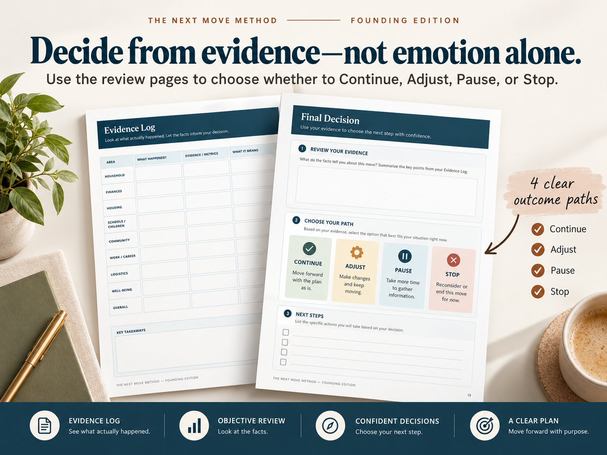 Get Unstuck workbook evidence-based decision worksheet preview