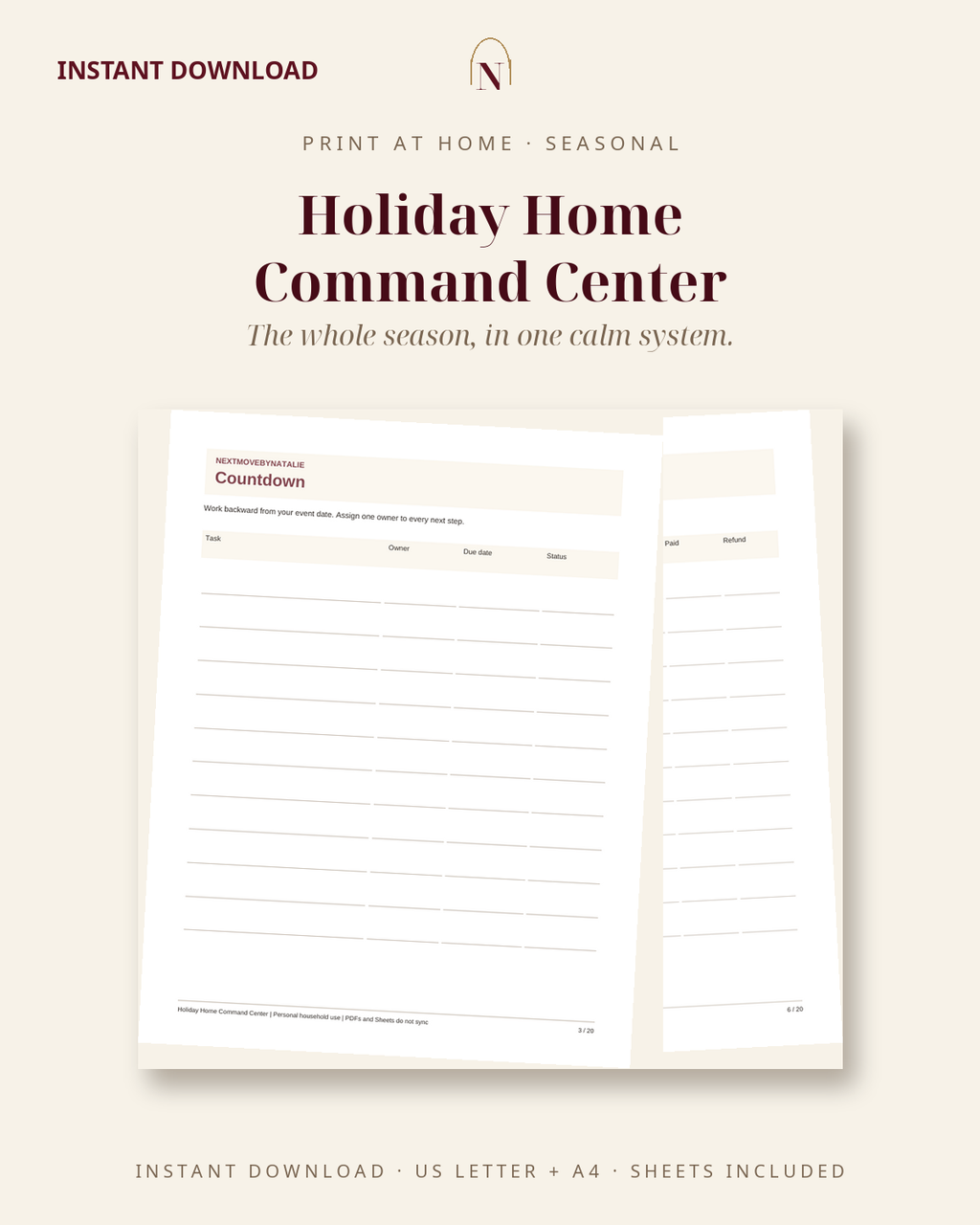 Holiday Home Command Center